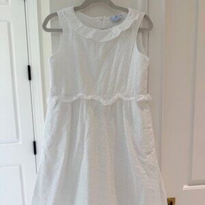 Little English Girls Annabelle Sundress in White Eyelet - SIZE 10